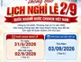 CÔNG TY CỔ PHẦN THƯƠNG MẠI VÀ TƯ VẤN VMD THÔNG BÁO LỊCH NGHỈ QUỐC KHÁNH 2/9
