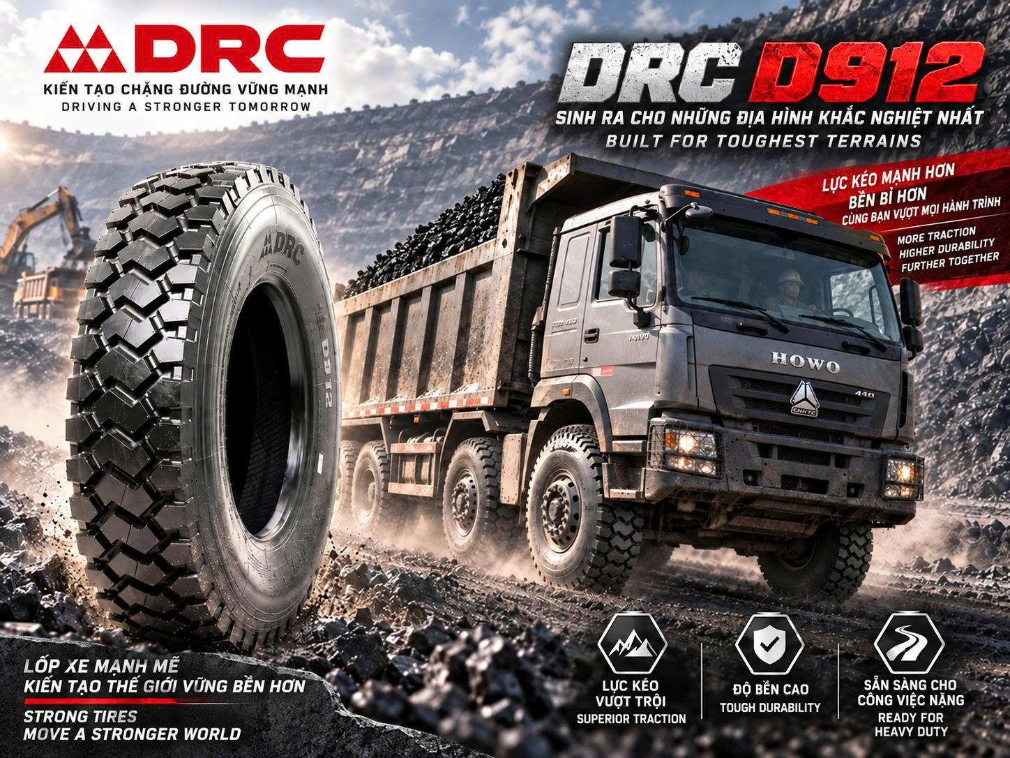 GIỚI THIỆU  LỐP TOÀN THÉP RADIAL DRC D912 - 12R22.5/18PR